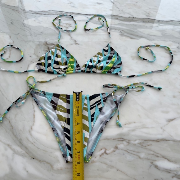 EMILIO PUCCI BLUE MULTI BIKINI SIZE IT 44 / US 10 - Picture 11 of 16